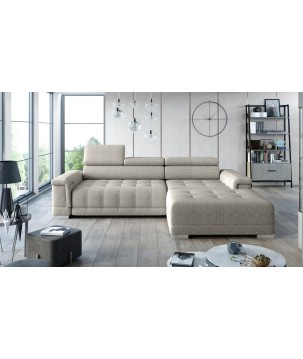 Narożnik CAMPO S z elektryczną regulacją siedziska Prawostronny w tkaninie MEMPHIS 04 WERSAL