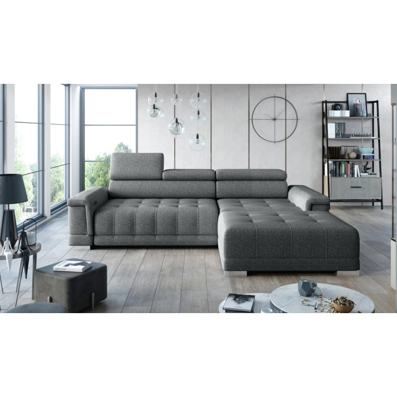 Narożnik CAMPO S z elektryczną regulacją siedziska Prawostronny w tkaninie MEMPHIS 06 WERSAL