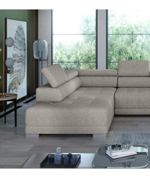 Narożnik CAMPO XL z elektryczną regulacją siedziska Lewostronny w tkaninie MEMPHIS 05 WERSAL