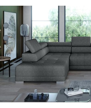 Narożnik CAMPO XL z elektryczną regulacją siedziska Lewostronny w tkaninie MEMPHIS 06 WERSAL