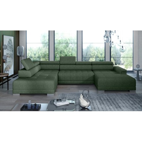 Narożnik CAMPO XL z elektryczną regulacją siedziska Lewostronny w tkaninie MEMPHIS 12 WERSAL