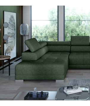 Narożnik CAMPO XL z elektryczną regulacją siedziska Lewostronny w tkaninie MEMPHIS 12 WERSAL