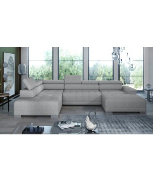 Narożnik CAMPO XL z elektryczną regulacją siedziska Lewostronny w tkaninie MEMPHIS 16 WERSAL