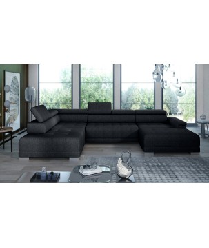 Narożnik CAMPO XL z elektryczną regulacją siedziska Lewostronny w tkaninie MEMPHIS 20 WERSAL