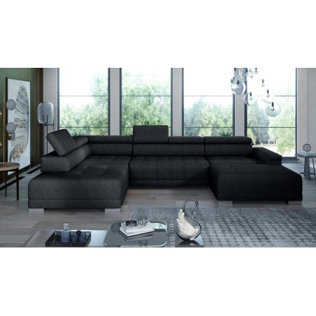 Narożnik CAMPO XL z elektryczną regulacją siedziska Lewostronny w tkaninie MEMPHIS 20 WERSAL