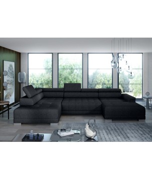 Narożnik CAMPO XL z elektryczną regulacją siedziska Lewostronny w tkaninie MEMPHIS 20 WERSAL