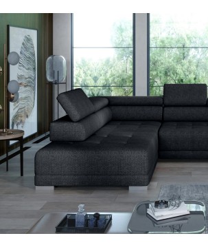 Narożnik CAMPO XL z elektryczną regulacją siedziska Lewostronny w tkaninie MEMPHIS 20 WERSAL