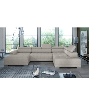 Narożnik CAMPO XL z elektryczną regulacją siedziska Prawostronny w tkaninie MEMPHIS 04 WERSAL