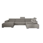 Narożnik CAMPO XL z elektryczną regulacją siedziska Prawostronny w tkaninie MEMPHIS 05 WERSAL