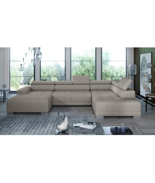 Narożnik CAMPO XL z elektryczną regulacją siedziska Prawostronny w tkaninie MEMPHIS 05 WERSAL