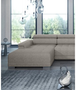 Narożnik CAMPO XL z elektryczną regulacją siedziska Prawostronny w tkaninie MEMPHIS 05 WERSAL