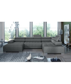 Narożnik CAMPO XL z elektryczną regulacją siedziska Prawostronny w tkaninie MEMPHIS 06 WERSAL