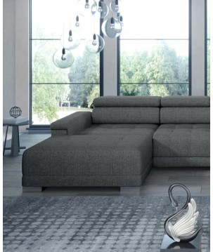 Narożnik CAMPO XL z elektryczną regulacją siedziska Prawostronny w tkaninie MEMPHIS 06 WERSAL