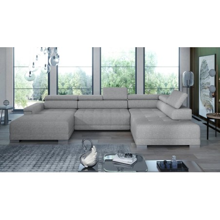 Narożnik CAMPO XL z elektryczną regulacją siedziska Prawostronny w tkaninie MEMPHIS 16 WERSAL