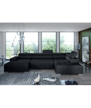 Narożnik CAMPO XL z elektryczną regulacją siedziska Prawostronny w tkaninie MEMPHIS 20 WERSAL