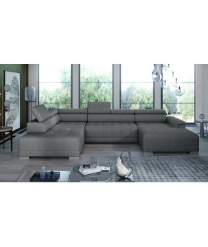 Narożnik CAMPO XL z elektryczną regulacją siedziska Lewostronny w tkaninie MEMPHIS 06 WERSAL