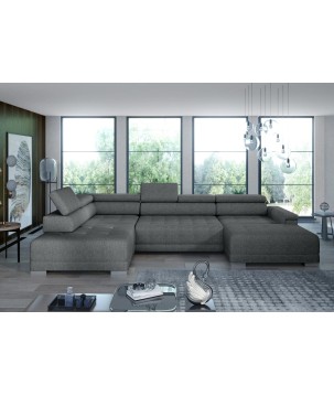 Narożnik CAMPO XL z elektryczną regulacją siedziska Lewostronny w tkaninie MEMPHIS 06 WERSAL