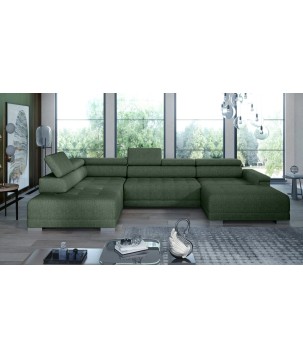 Narożnik CAMPO XL z elektryczną regulacją siedziska Lewostronny w tkaninie MEMPHIS 12 WERSAL