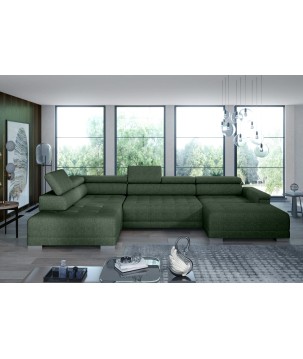 Narożnik CAMPO XL z elektryczną regulacją siedziska Lewostronny w tkaninie MEMPHIS 12 WERSAL