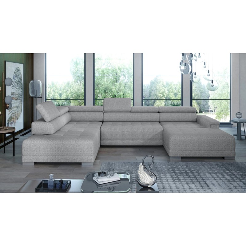 Narożnik CAMPO XL z elektryczną regulacją siedziska Lewostronny w tkaninie MEMPHIS 16 WERSAL