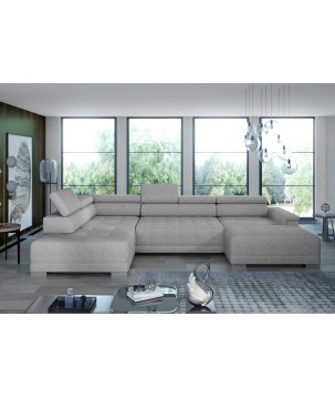 Narożnik CAMPO XL z elektryczną regulacją siedziska Lewostronny w tkaninie MEMPHIS 16 WERSAL