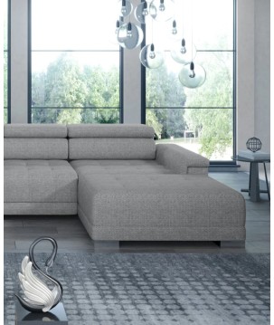 Narożnik CAMPO XL z elektryczną regulacją siedziska Lewostronny w tkaninie MEMPHIS 16 WERSAL