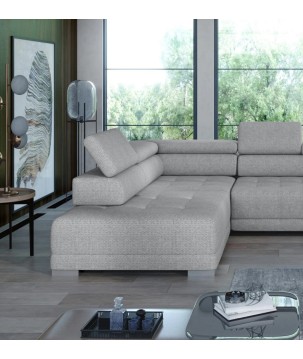 Narożnik CAMPO XL z elektryczną regulacją siedziska Lewostronny w tkaninie MEMPHIS 16 WERSAL