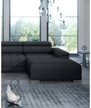 Narożnik CAMPO XL z elektryczną regulacją siedziska Lewostronny w tkaninie MEMPHIS 20 WERSAL