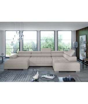 Narożnik CAMPO XL z elektryczną regulacją siedziska Prawostronny w tkaninie MEMPHIS 04 WERSAL