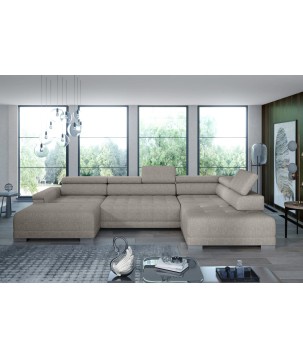 Narożnik CAMPO XL z elektryczną regulacją siedziska Prawostronny w tkaninie MEMPHIS 05 WERSAL