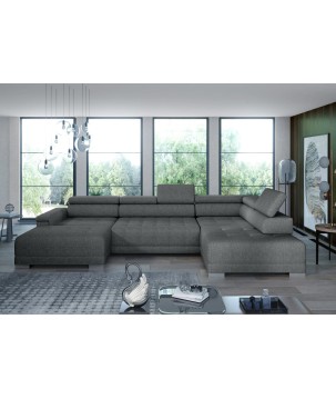 Narożnik CAMPO XL z elektryczną regulacją siedziska Prawostronny w tkaninie MEMPHIS 06 WERSAL