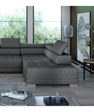 Narożnik CAMPO XL z elektryczną regulacją siedziska Prawostronny w tkaninie MEMPHIS 06 WERSAL