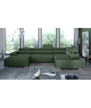 Narożnik CAMPO XL z elektryczną regulacją siedziska Prawostronny w tkaninie MEMPHIS 12 WERSAL