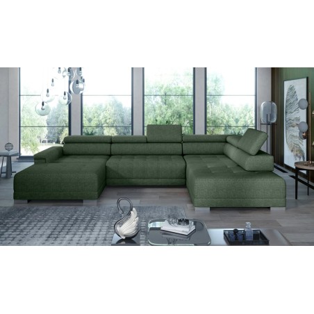 Narożnik CAMPO XL z elektryczną regulacją siedziska Prawostronny w tkaninie MEMPHIS 12 WERSAL