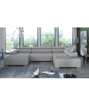 Narożnik CAMPO XL z elektryczną regulacją siedziska Prawostronny w tkaninie MEMPHIS 16 WERSAL