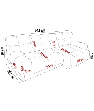 Sofa COCOON Big Sofa z elektryczną regulacją siedziska w tkaninie DressME 12 WERSAL