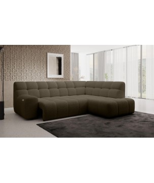 Narożnik COCOON L z elektryczną regulacją siedziska Prawostronny w tkaninie JAGUAR 08