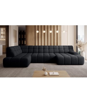 Narożnik COCOON XL w układzie U z elektryczną regulacją siedziska Lewostronny w tkaninie JAGUAR 22