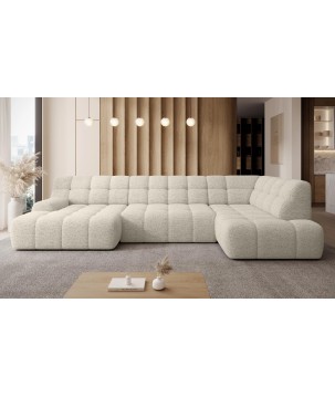 Narożnik COCOON XL w układzie U z elektryczną regulacją siedziska Prawostronny w tkaninie JAGUAR 02