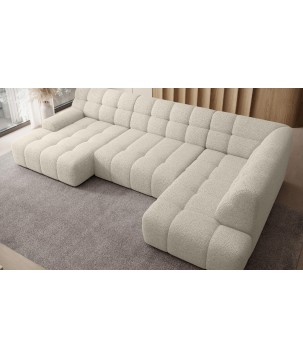 Narożnik COCOON XL w układzie U z elektryczną regulacją siedziska Prawostronny w tkaninie JAGUAR 02