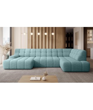 Narożnik COCOON XL w układzie U z elektryczną regulacją siedziska Prawostronny w tkaninie JAGUAR 16