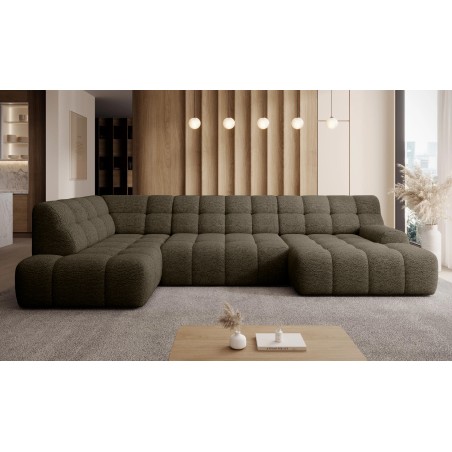 Narożnik COCOON XL w układzie U z elektryczną regulacją siedziska Lewostronny w tkaninie JAGUAR 08