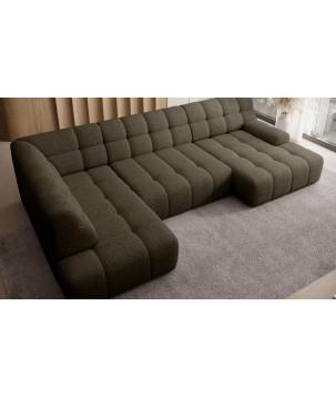 Narożnik COCOON XL w układzie U z elektryczną regulacją siedziska Lewostronny w tkaninie JAGUAR 08