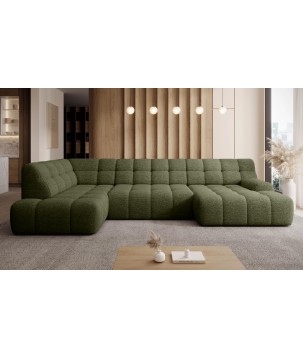 Narożnik COCOON XL w układzie U z elektryczną regulacją siedziska Lewostronny w tkaninie JAGUAR 12