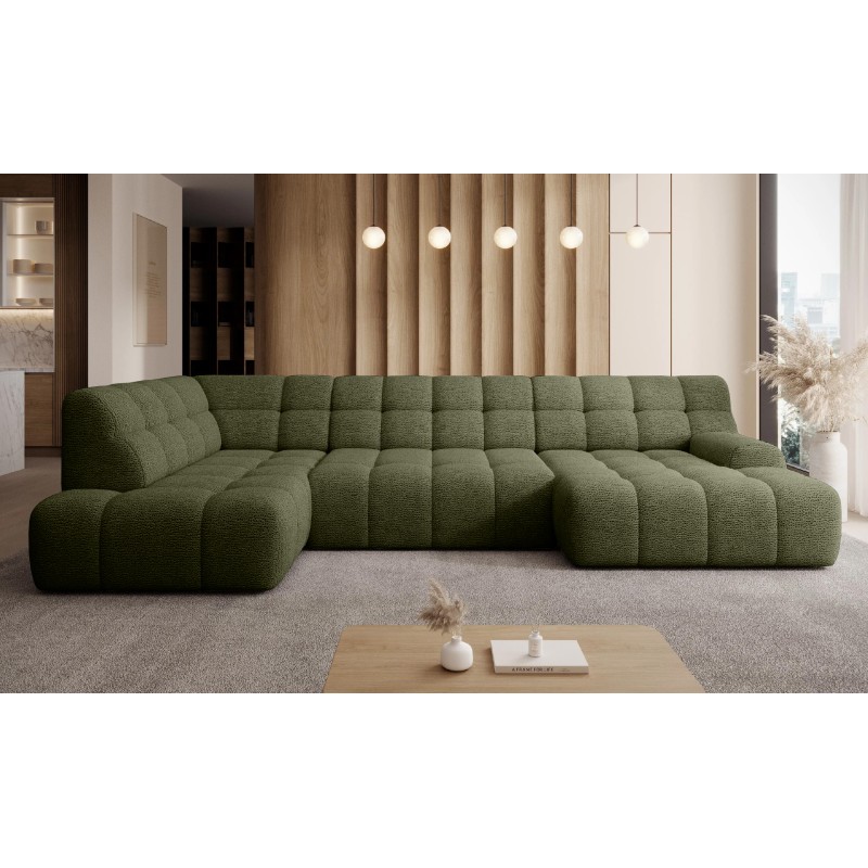 Narożnik COCOON XL w układzie U z elektryczną regulacją siedziska Lewostronny w tkaninie JAGUAR 12