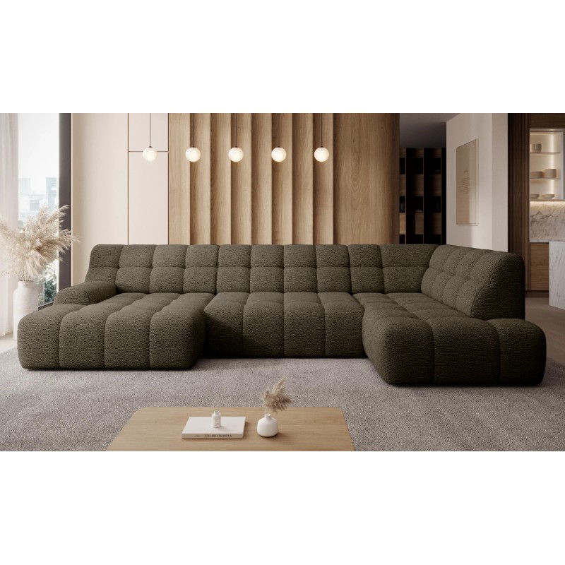 Narożnik COCOON XL w układzie U z elektryczną regulacją siedziska Prawostronny w tkaninie JAGUAR 08