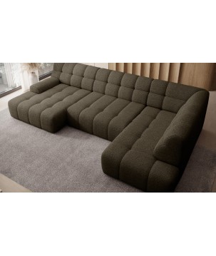 Narożnik COCOON XL w układzie U z elektryczną regulacją siedziska Prawostronny w tkaninie JAGUAR 08