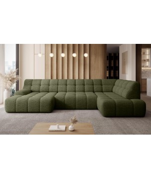 Narożnik COCOON XL w układzie U z elektryczną regulacją siedziska Prawostronny w tkaninie JAGUAR 12