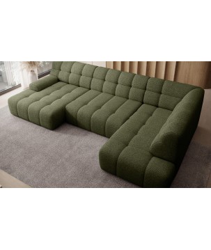 Narożnik COCOON XL w układzie U z elektryczną regulacją siedziska Prawostronny w tkaninie JAGUAR 12