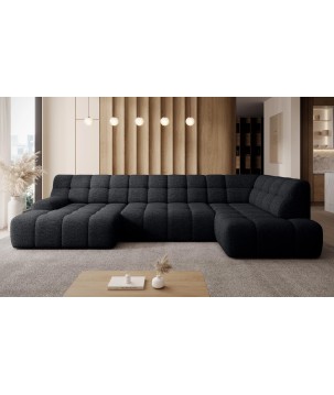 Narożnik COCOON XL w układzie U z elektryczną regulacją siedziska Prawostronny w tkaninie JAGUAR 22